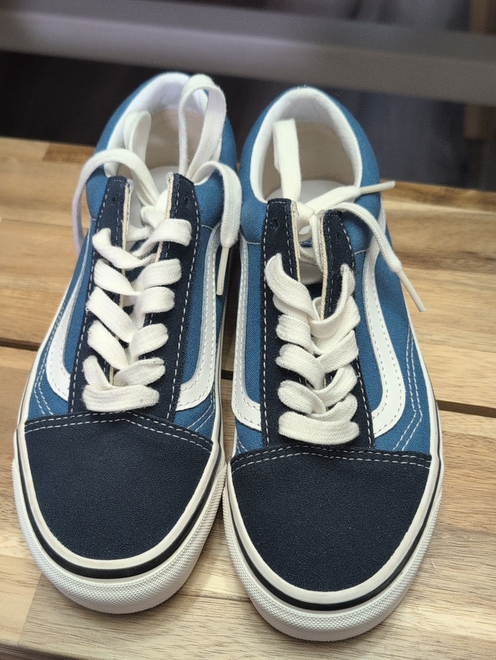 Vans Youth Two-Tone Blue Low-Top Skate Shoes